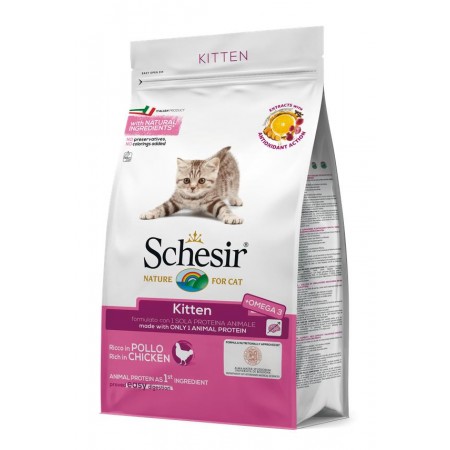 Schesir Cat Kitten монопротеиновый сухой корм для котят с курицей 400 г (53808)